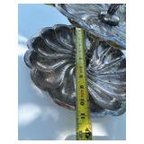 Vintage Silver Plated 2-Tier Scalloped Edge Serving Tray