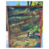 Mid Century Abstract Oil on Canvas Painting