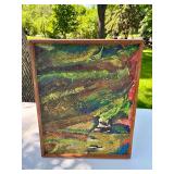 Mid Century Abstract Oil on Canvas Painting