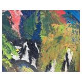 Mid Century Abstract Oil on Canvas Painting