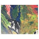 Mid Century Abstract Oil on Canvas Painting