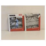 (2) NEW FOSTER GRANT +3.00 READING GLASSES 3PK