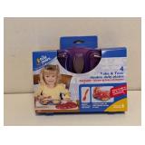NEW THE FIRST YEARS TAKE & TOSS DOUBLE DUTY PLATES 4PK RED/PURPLE