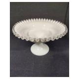 Fenton Silver Crest Pedestal Compote & Round Candy Dish