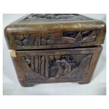 Asian Hand Carved Storage Box