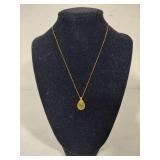 14K Gold Chain w/Jade Pendant
