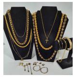 Lot of Gold Tone Costume Jewelry - Napier, Lauren Conrad, Avon & More!
