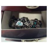 Wooden Jewelry Box Loaded with Jewelry