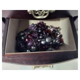 Wooden Jewelry Box Loaded with Jewelry