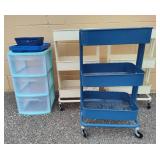 Rolling Three-Tier Storage & Sterlite Three Drawer Storage