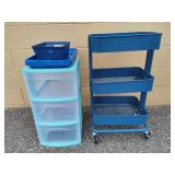 Rolling Three-Tier Storage & Sterlite Three Drawer Storage