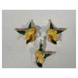Hummingbird Pendant & Earrings Set
