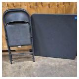 folding table and chairs