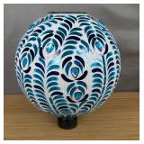 Solar Gazing Ball 10" Mosaic Glass Garden Globe $59.99 Retail - Brand New