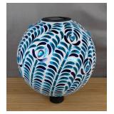 Solar Gazing Ball 10" Mosaic Glass Garden Globe $59.99 Retail - Brand New