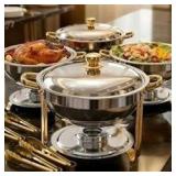 4-Pack Round Chafing Dish Set $192.99 Retail - Brand New
