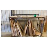 2-tier Rolling Steel Cart with wood shelves