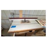 Bosch router, table fence; Tapering jig.  6-drawer cabinet