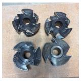 (4) Unimerco woodcutter heads w/ profile knives