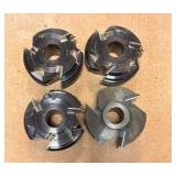 (4) Unimerco woodcutter heads w/ profile knives