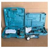 (2) Makita cordless drills, chargers and flashlight