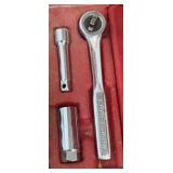 Craftsman rachet set, Snap-on angled drill, Metal files