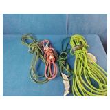 Heavy-duty extension cords with 3-prong connectors.