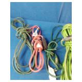 Heavy-duty extension cords with 3-prong connectors.