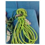 Heavy-duty extension cords with 3-prong connectors.