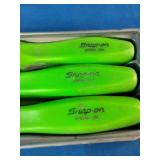 4-piece Snap-on striking prybar set with iconic green handles.