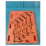 9-piece MacTools T-handle hex key set typically used for industrial or workshop maintenance.