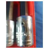 Proto J4900A hex bit socket set featuring 10 pieces stored in a red blow-molded case.