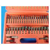 Mac Tools 52-piece 1/4" hex quick disconnect drill bit and driver set, typically housed in a red plastic case.