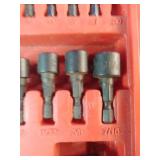 Mac Tools 52-piece 1/4" hex quick disconnect drill bit and driver set, typically housed in a red plastic case.