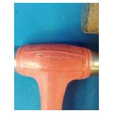 Snap-on Dead Blow Ball Peen Hammer set features a bright red, soft-grip handle designed for reducing vibration