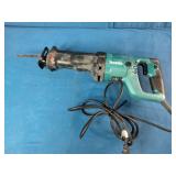 Makita JR3050T corded reciprocating saw, known for its 11-amp motor and durable design.