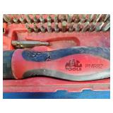 Mac Tools 123-Piece Master Bit Set (model SBDR123SA or similar), featuring a red plastic carrying case.