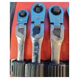Craftsman 7-piece SAE locking flex-head ratcheting wrench set featuring "Made in USA" branding.