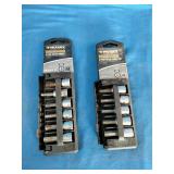 Husky 6-piece socket sets, featuring both metric and SAE hex bit sockets.