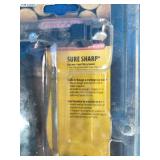 Oregon 23820 Sure Sharp manual chainsaw filing guide, featuring a black and red design for precision sharpening.