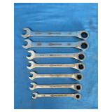 Multigear ratcheting wrenches featuring a chrome finish.