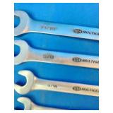 Multigear ratcheting wrenches featuring a chrome finish.