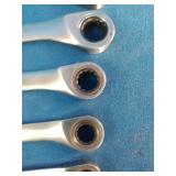 Multigear ratcheting wrenches featuring a chrome finish.