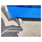 Snap-on Classic Series  KRL1032 triple-bank roll cab tool box in royal blue, equipped with a heavy-duty stainless steel work surface