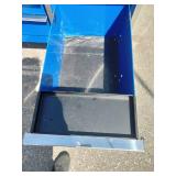 Snap-on Classic Series  KRL1032 triple-bank roll cab tool box in royal blue, equipped with a heavy-duty stainless steel work surface