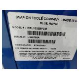 Snap-on Classic Series  KRL1032 triple-bank roll cab tool box in royal blue, equipped with a heavy-duty stainless steel work surface