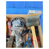 Assortment of miscellaneous hand tools and hardware supplies,