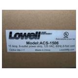 Lowell ACS-1506 12" Power Strip | 6 (15 Amp) Outlets, Wall Wart Spacing - NEW IN BOX
