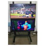 (2) 55" NEC MA551 MultiSync 4K UHD LED-Backlit LCD Monitors Mounted on a Peerless Heavy-Duty Rolling TV / Monitor Stand/Cart with HDMI Cablea - does NOT include Remote Controls