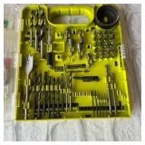 Misc. tools, bits, and Ryobi battery charge